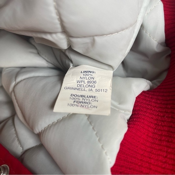 Vintage Delong Simpson college softball jacket USA Snap Button Jacket size large - Picture 4 of 8